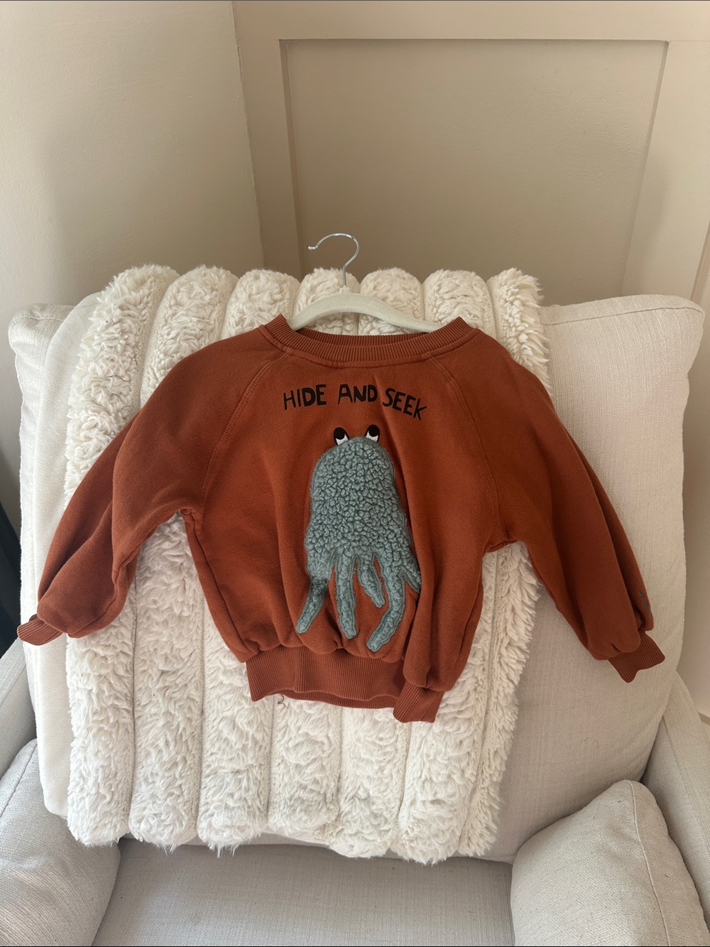 Kids' Rust Octopus Sweatshirt - 'Hide and Seek' Graphic